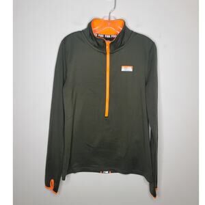 Victorias Secret VS Pink green orange long sleeve 1/2 zip pullover jacket large